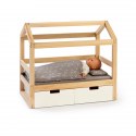 Drewniane łóżeczko dla lalek białe domek VIOLA, Musterkind