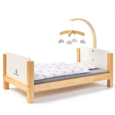 Drewniane łóżeczko dla lalek BARLIA białe, MUSTERKIND®
