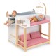 Drewniany przewijak, wanienka, krzesełko i łóżeczko 4w1 VIOLA biało-różowe, Musterkind