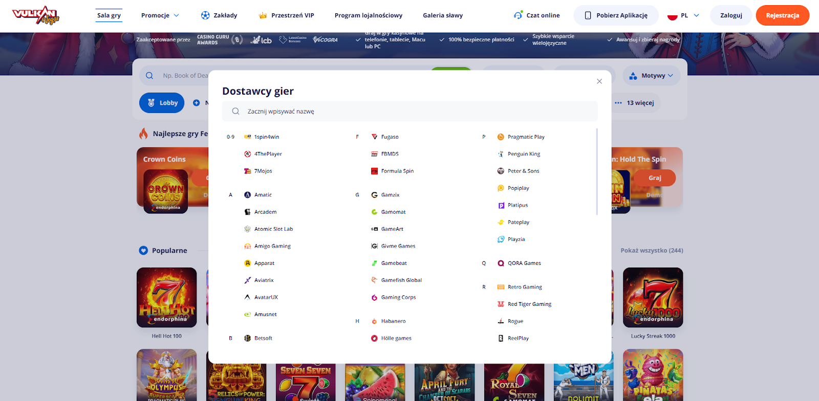 Biblioteka Gier Vulkan Vegas