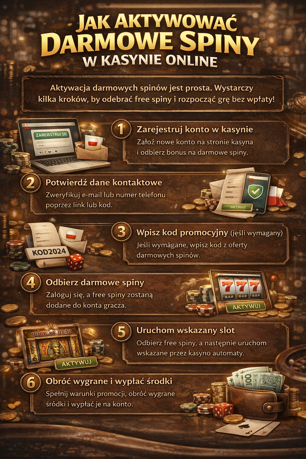 Jak aktywować darmowe spiny w kasynie online